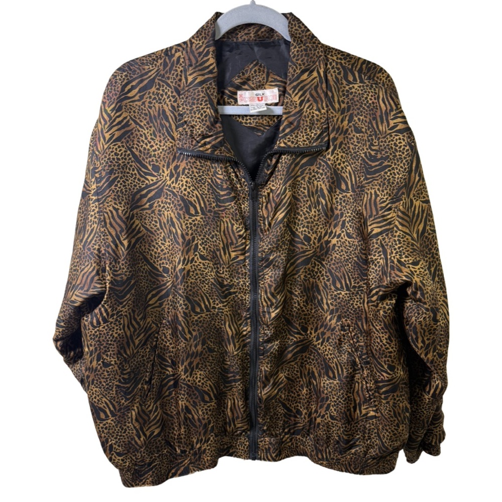 Vintage animal print silk jacket